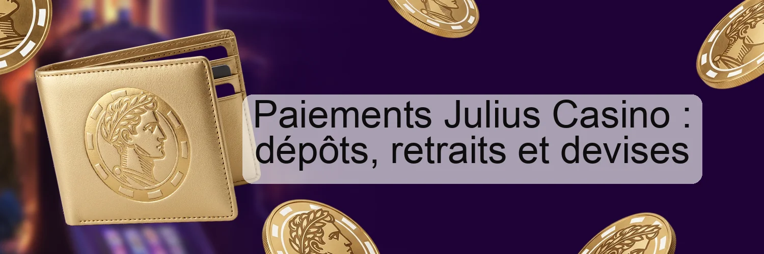 Paiements Julius Casino : dépôts, retraits et devises Paiements Julius Casino : dépôts, retraits et devises